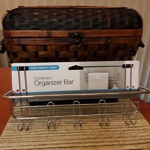 Over Cabinet Door Organizer Bar Spectrum Contempo No Tools Installation NEW